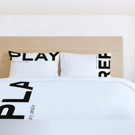 סט מצעים יחיד 100% כותנה REPLAY לבן שחור 90/200