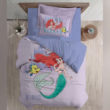 סט מצעים למיטה יחיד בת הים הקטנה 90/200