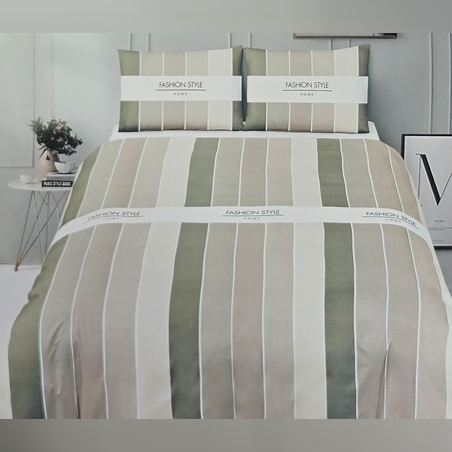 מצעים למיטה זוגית בוניטה מוקה פסים 160/200