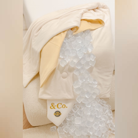 שמיכת קיץ מקררת דו צדדית שמנת קרם 150/200