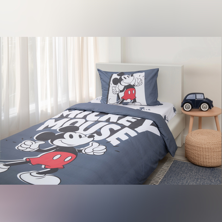 סט מצעים למיטה יחיד מיקי מאוס 100% כותנה דגם לייק 90/200