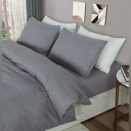 סט מצעים למיטה וחצי אסיה אפור 120/200