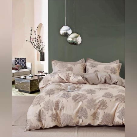 סט מצעים למיטה זוגית 100% כותנה סאטן 200 חוט דגם שרית 160/200