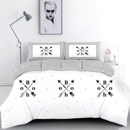 מצעי פלנל 100% כותנה למיטה זוגית דגם חץ 160/200