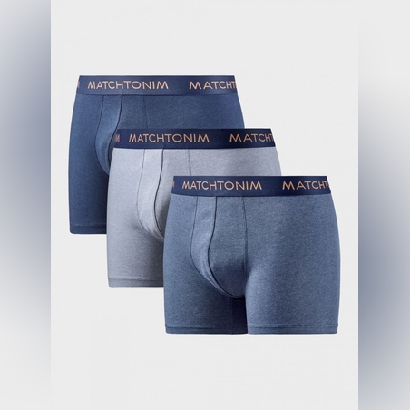 שלישיית בוקסרים לגבר צמודים עם פסים דלתא