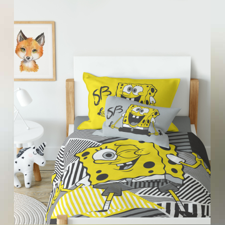 סט מצעים למיטה יחיד בוב ספוג בום 90/200