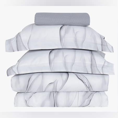 סט מצעים למיטה זוגית 100% כותנה סאטן 200 חוט דגם מרוול 160/200