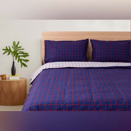 סט מצעים למיטה יחיד 100% כותנה GAP כחול פסים 90/200