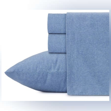 סט מצעים פלנל 100% כותנה למיטה יחיד מלאנג’ כחול 90/200