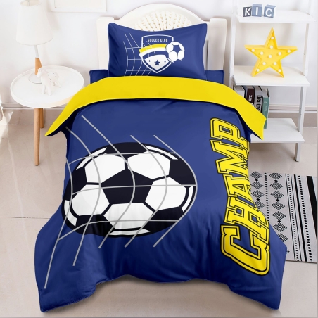 סט מצעים למיטה וחצי צהוב כחול עולה 4