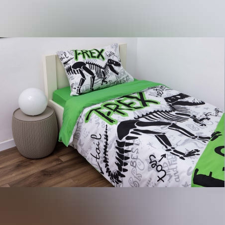 סט מצעים טי-רקס למיטה יחיד 100% כותנה 90/200