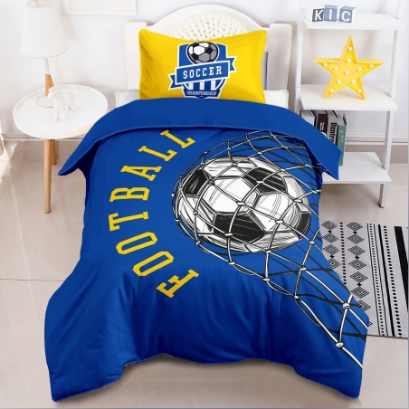 סט מצעים למיטה וחצי צהוב כחול עולה 2