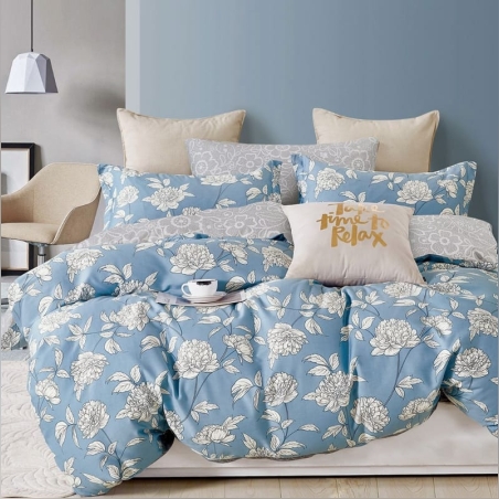 סט מצעים למיטה זוגית 100% כותנה סאטן 200 חוט דגם שיראל 160/200