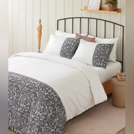 סט מצעים 100% כותנה למיטה וחצי דגם נסלי 120/200