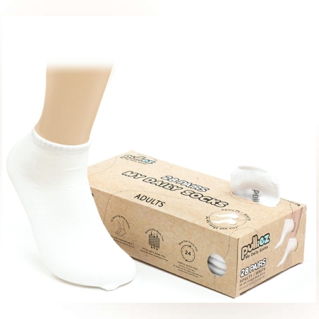 28 זוגות גרביי בוגרים פוליז לבן מידת one size שמתאימה למידות 36-45