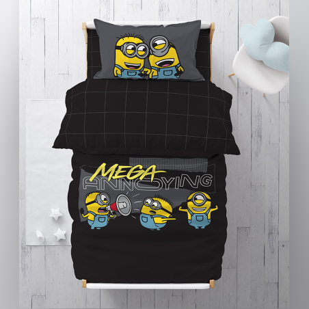 סט מצעים למיטה יחיד מיניונים דגם מעצבן 90/200