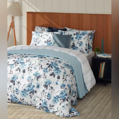 סט מצעים למיטה זוגית 100% כותנה דגם רובין 160/200