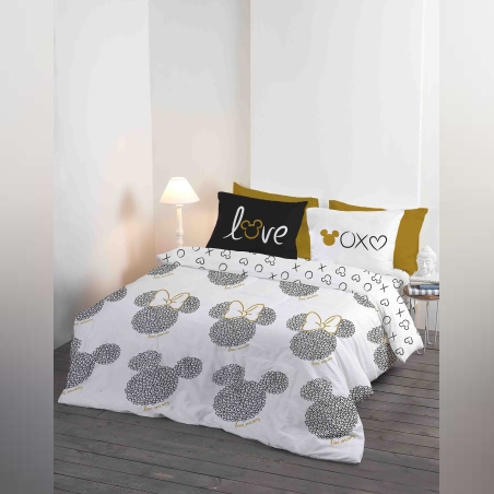 מצעי זוגי מיקי ומיני מאוס 100% כותנה- Love You 180/200