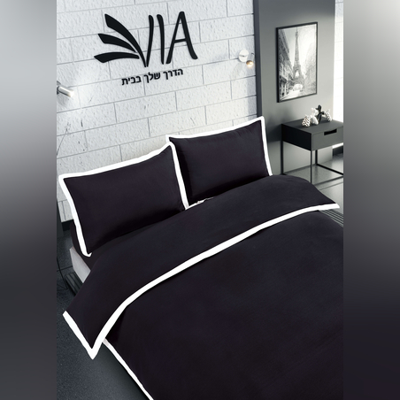 סט מצעים למיטה זוגית רחבה בובו צבע כחול ככה 180/200