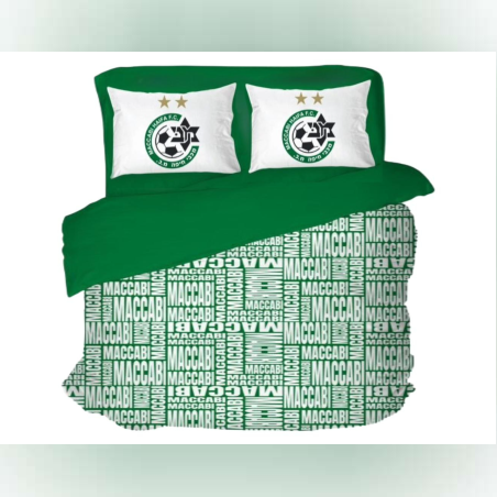 סט מצעים 100% כותנה למיטה זוגית מכבי חיפה 160/200