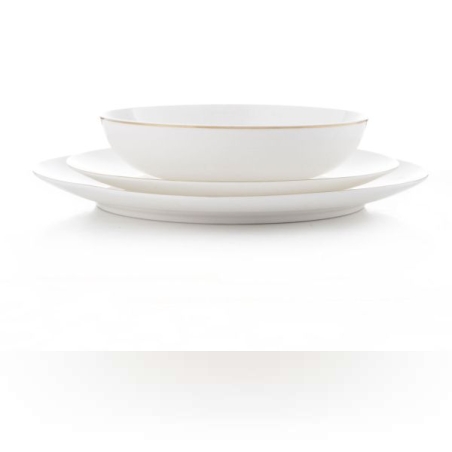 מערכת אוכל 18 חלקים פס זהב פורצלן של חברת נעמן