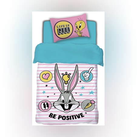 סט מצעים 100% כותנה למיטה יחיד לוני טונס חיים טובים