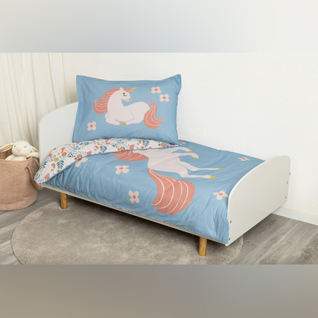 סט מצעים למיטת מעבר 100% כותנה חד קרן 70/140