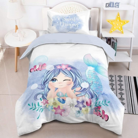 סט מצעים בת הים הקטנה למיטה יחיד 90/200