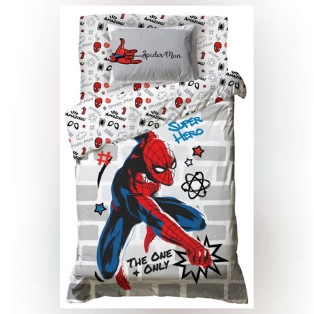 סט מצעים למיטה יחיד 100% כותנה דגם ספיידרמן VARDINON 90/200