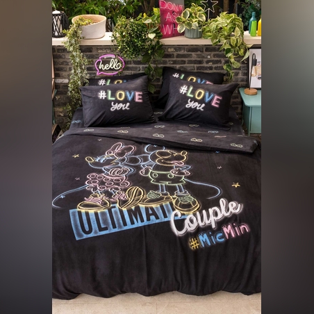 מצעי כותנה מיקי ומיני מאוס הזוג המושלם 160/200