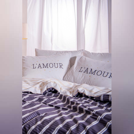 סט מצעים למיטה זוגית רחבה אמור 180/200 -VARDINON