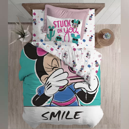 סט מצעים למיטה וחצי מיני מאוס סמייל 120/200