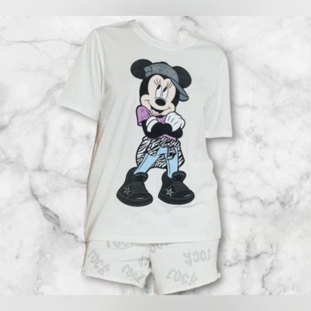 סט פיג’מה קצרה דלתא נשים מיני מאוס ROCK MINNIE