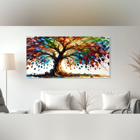 תמונה זכוכית עץ צבעוני