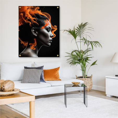 תמונה זכוכית אישה בעשן