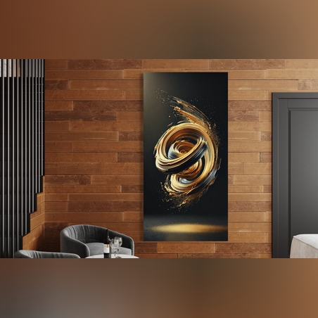 תמונה זכוכית ספירלה זהב