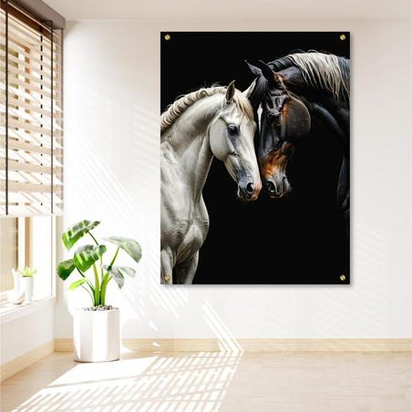 תמונה זכוכית זוג סוסים