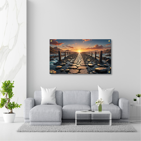 תמונה זכוכית שקיעה בים