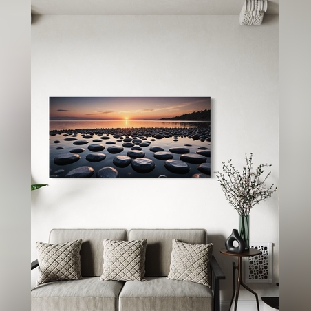 תמונה זכוכית שקיעה בים