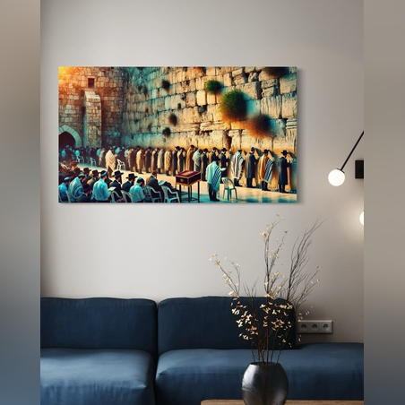 תמונה זכוכית מתפללים בכותל