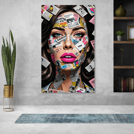 תמונה זכוכית אישה עם כתבי עיתון