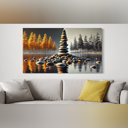 תמונה זכוכית אבנים במים