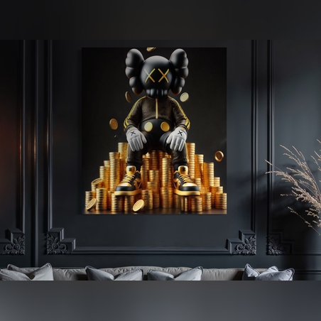 תמונה זכוכית kaws על מטבעות