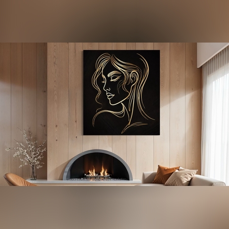 תמונה זכוכית אישה בזהב