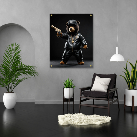 תמונה זכוכית דב גנגסטר