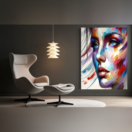 תמונה זכוכית אישה בצבעים