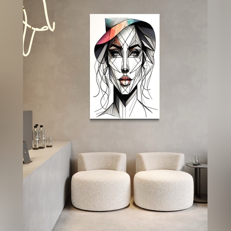 תמונה זכוכית אישה בשחור לבן