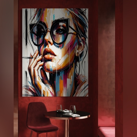 תמונה זכוכית אישה בצבעים