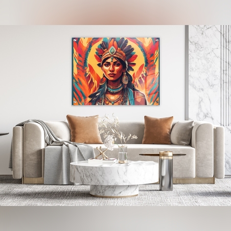 תמונה זכוכית אישה אינדיאנית