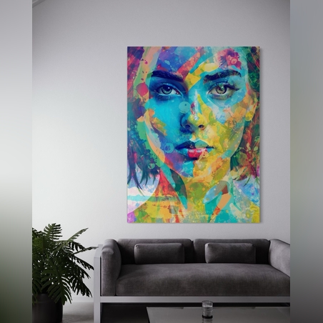 תמונה זכוכית אישה בצבעים